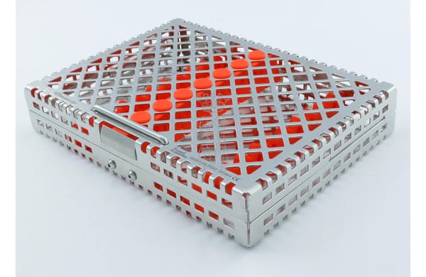 Steri-Wash-Tray 190x140x34mm 10 Instrum. - Silikon orange