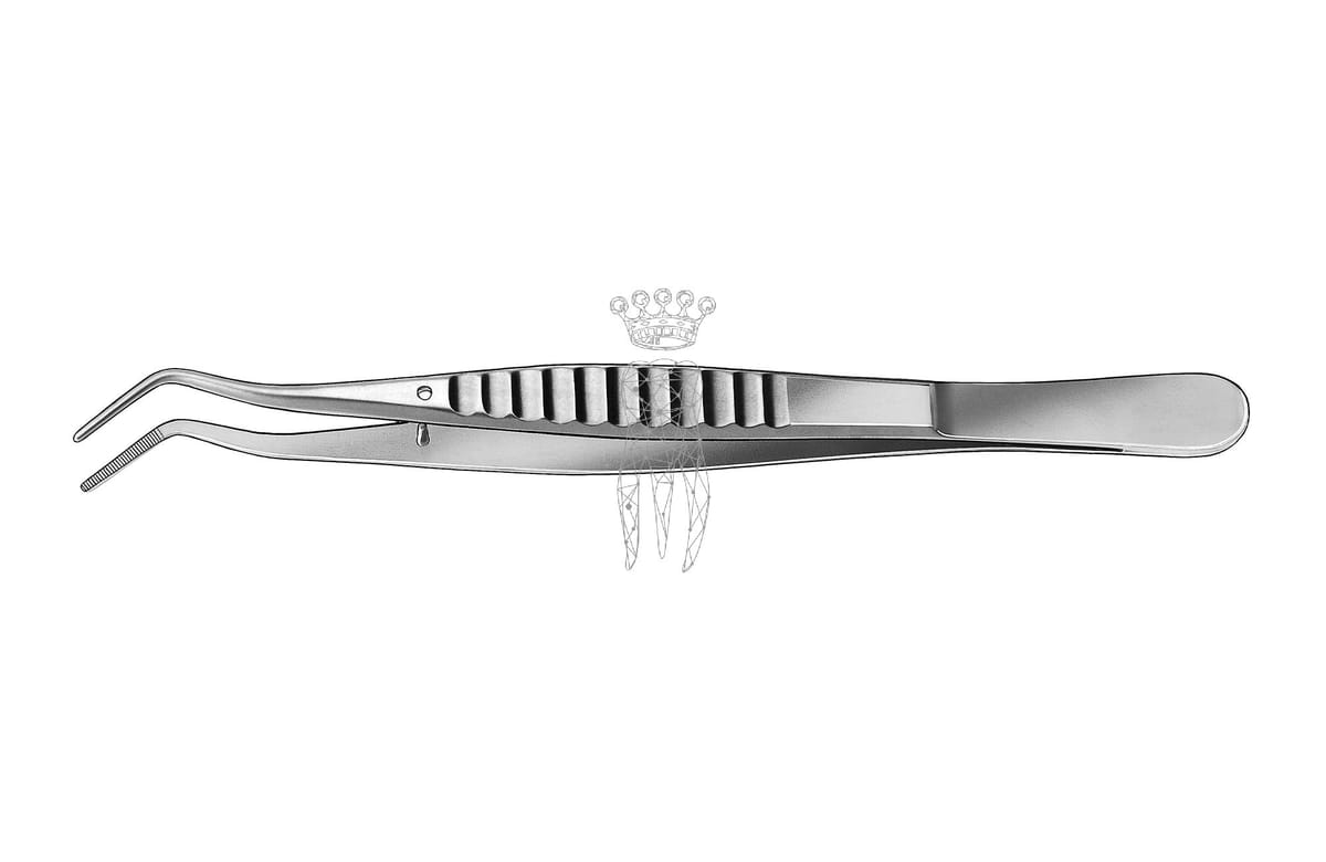 Pinzette Meriam 15cm gerieft kräftiges Modell m. breiten Griffflächen – Carl Martin, Pinzetten