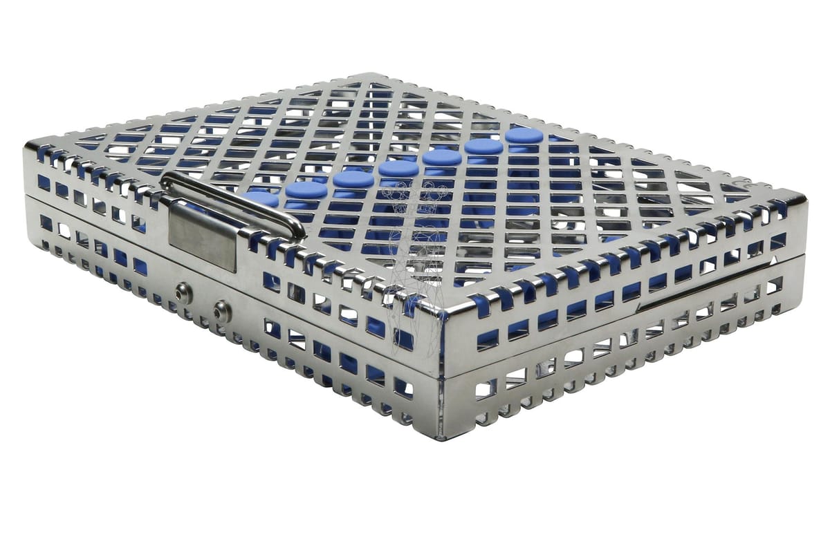 Steri-Wash-Tray 190x140x34mm 10 Instrumente - Silikon blau – Carl Martin, Trays, Sterilization Containers and Accessories