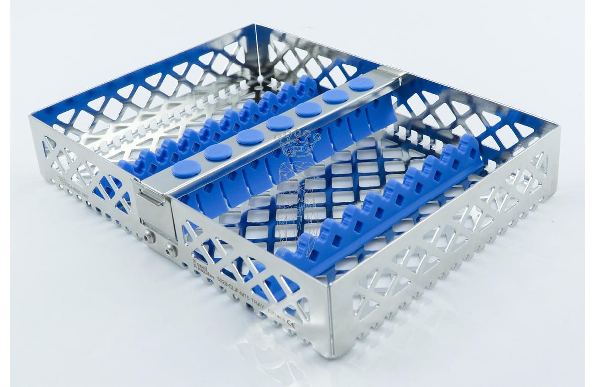 Steri-Wash-Tray 190x140x34mm 10 Instr. - Silikone hellblau – Carl Martin
