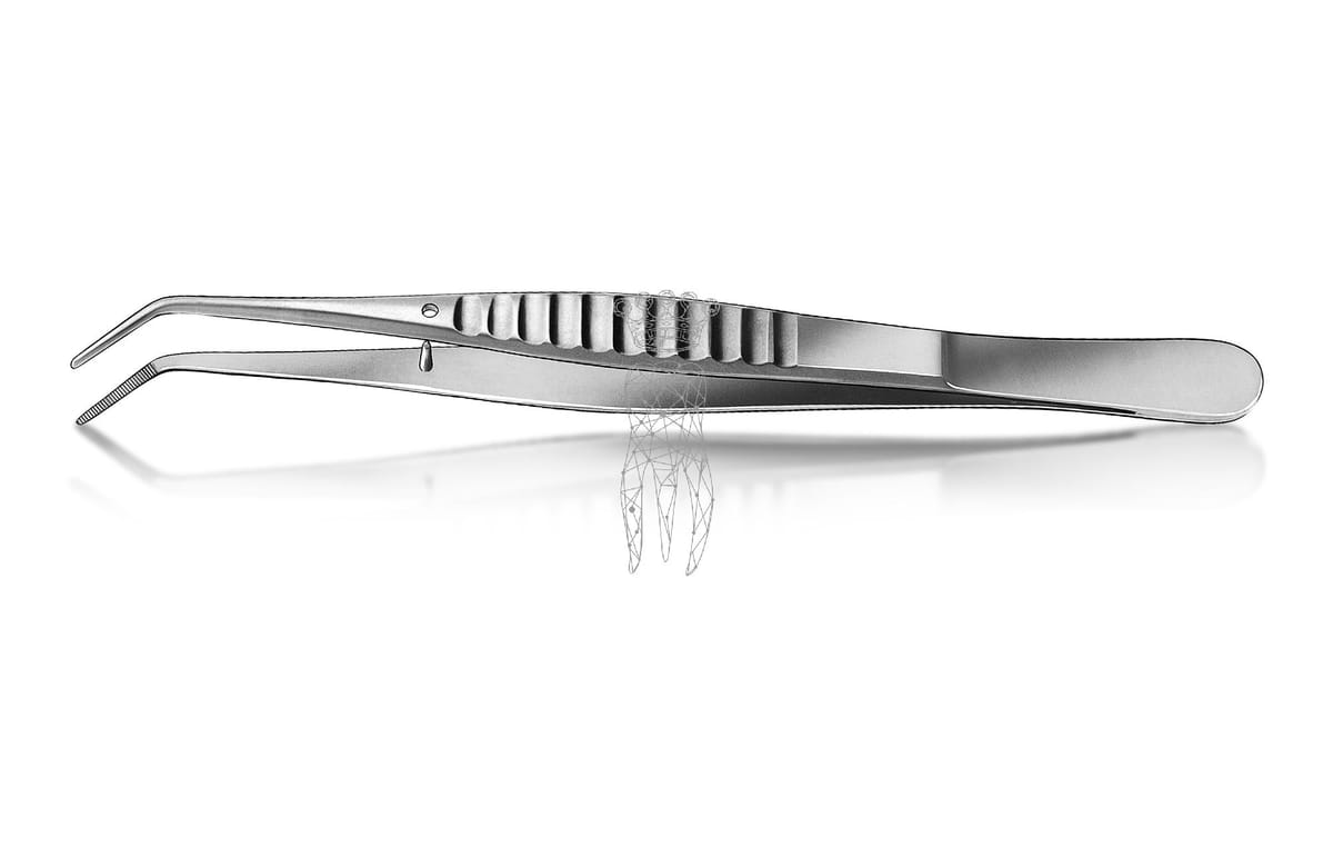 Pinzette College 15cm gerieft kräftiges Modell m. breiten Griffflächen – Carl Martin, Pinzetten