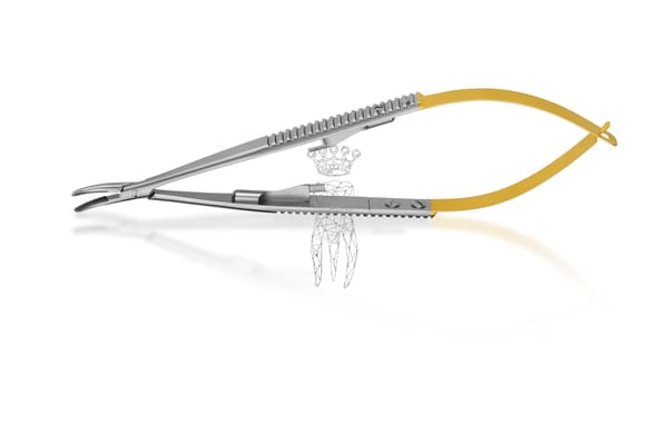 Nadelhalter Castroviejo gebogen 14cm TC