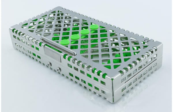 Steri-Wash-Tray 190x92x34mm 6 Instrumente - Silikon grün