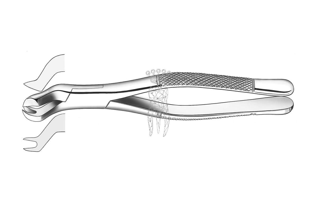 Zahnzange amerikanische Form OK Molaren rechts – Carl Martin, Extraction Forceps Upper Jaw