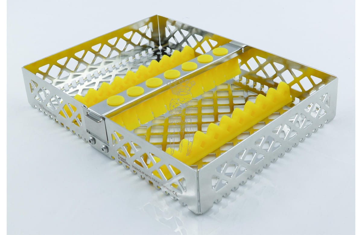 Steri-Wash-Tray 190x140x34mm 10 Instrumente - Silikone gelb – Carl Martin, Trays, Sterilization Containers and Accessories