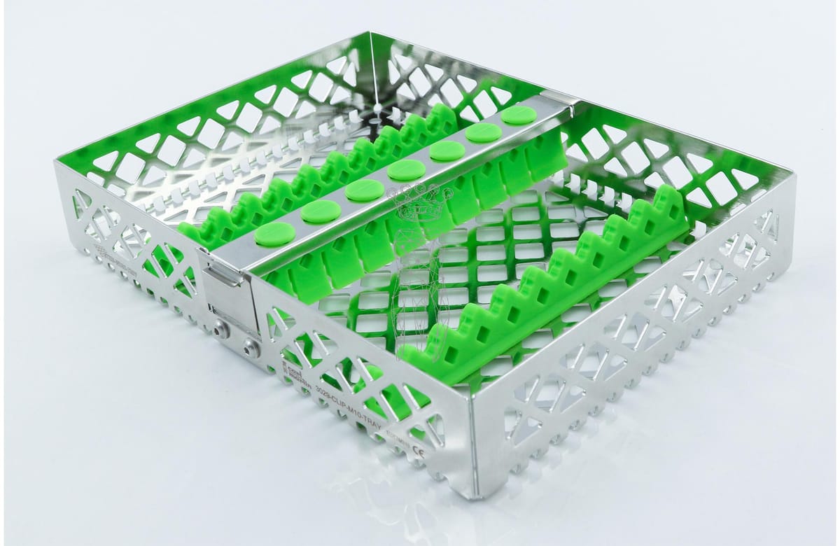 Steri-Wash-Tray 190x140x34mm 10 Instrumente - Silikone grün – Carl Martin, Trays, Sterilization Containers and Accessories