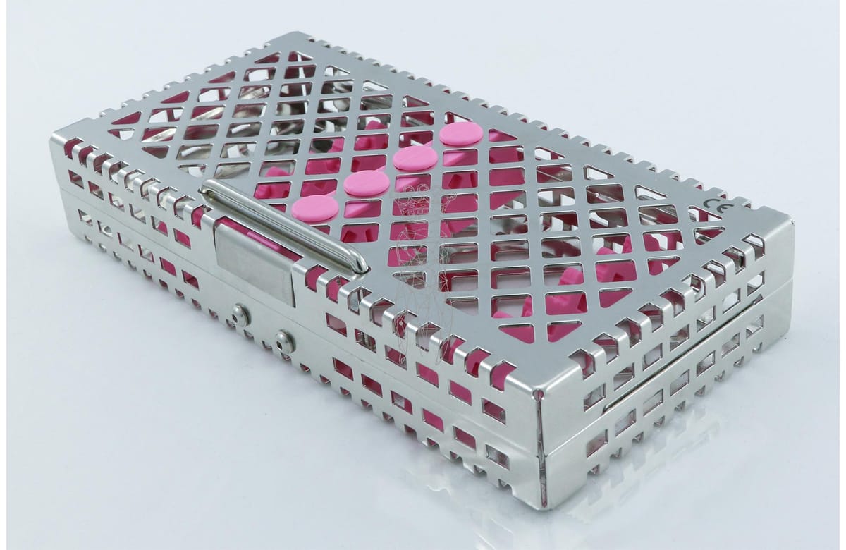 Steri-Wash-Tray 190x92x34mm 6 Instrumente - Silikon pink – Carl Martin, Trays, Sterilization Containers and Accessories