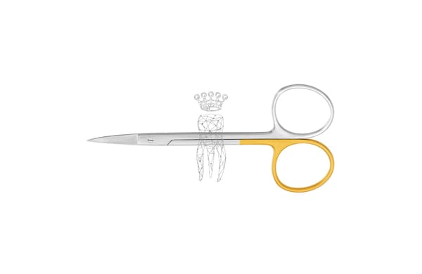 Super-Cut Zahnfleischschere gebogen 12cm grosse Ringe matt.
