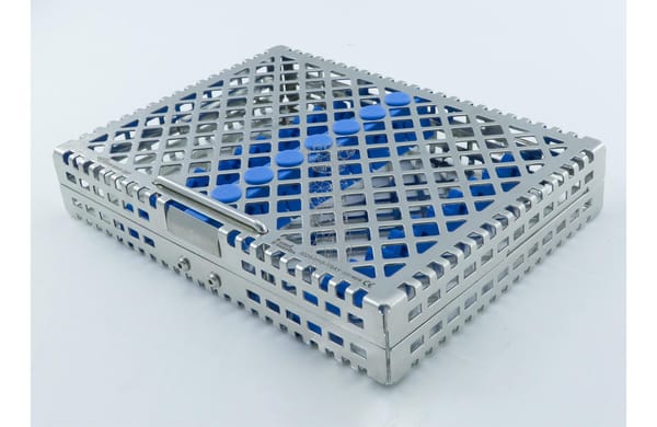 Steri-Wash-Tray 190x140x34mm 10 Instrum. - Silikon hellblau