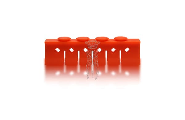 Silikon Niederhalter 3029-S + CLIP-S 6 Instrumente - orange