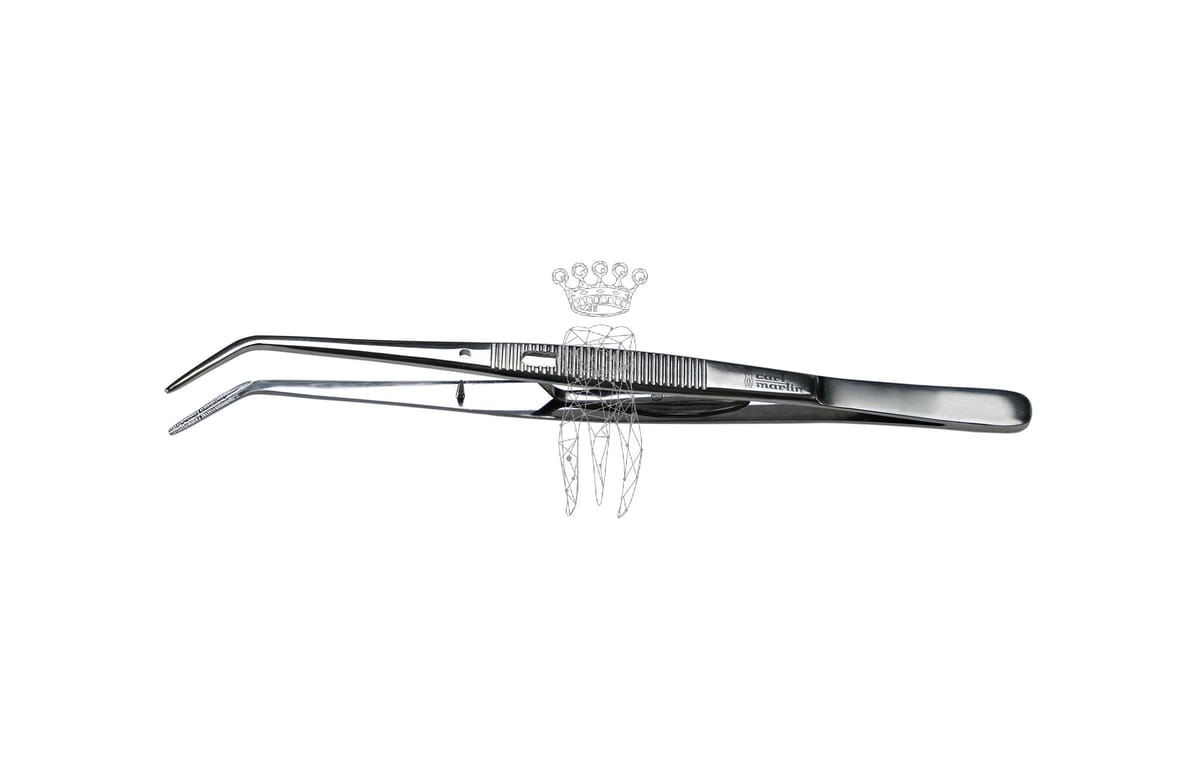 Schlosspinzette 15cm mit Längs- u. Querrille – Carl Martin, Tweezers