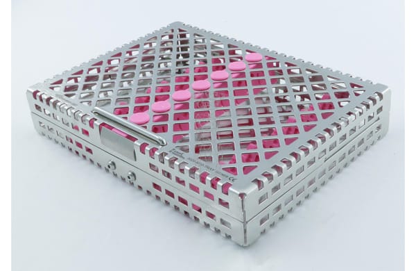 Steri-Wash-Tray 190x140x34mm 10 Instrumente - Silikon pink