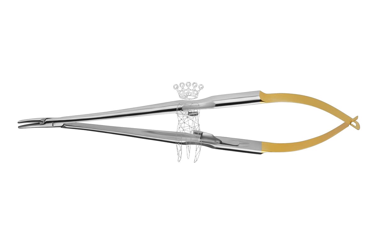 Nadelhalter Castroviejo TC LiquidSteel 18cm gebogen – Carl Martin, Zubehör für Nahtmaterial