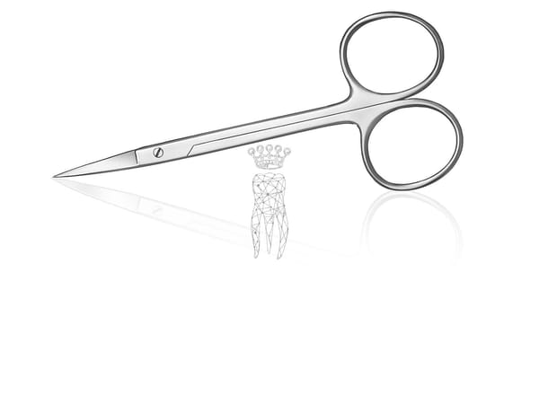 Zahnfleischschere ger. 12cm mit grossen Ringen