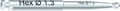 Hex ball point key, for angulated screw aperture, ISO shank, 1.3, L 26.0 mm 387-624-00