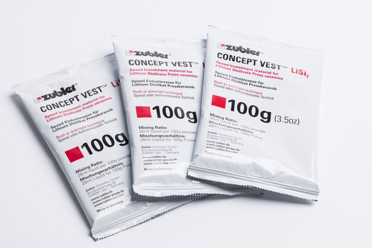 concept vest Einbettmasse - 5 KG (50 x 100g) - ohne Liquid 898/2065 – Zubler Gerätebau