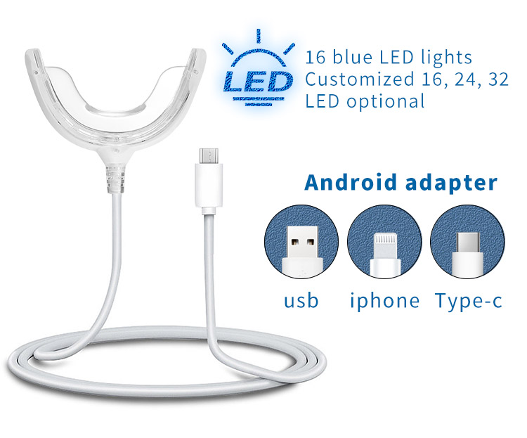 Blue Light Teeth Whitening Kit With 16 LED Lamp