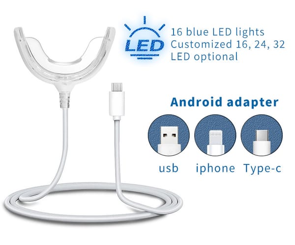 Kit de Blanchiment Dentaire Lumière Bleue avec Lampe 16 LED