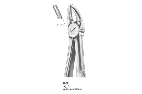 Davier d'extraction Fig. 7 pour prémolaires supérieures