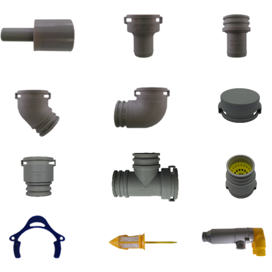 Connectors and spare parts for dental chairs