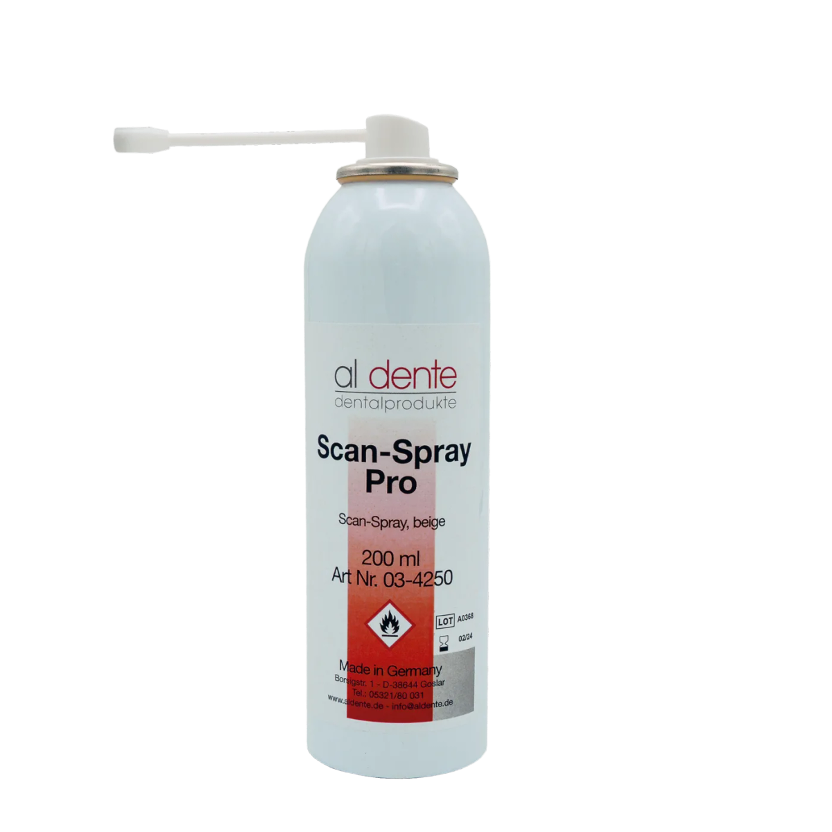 CAD/CAM Scan spray Pro, 6 x 200 ml – al dente Dentalprodukte, Scanning Accessories
