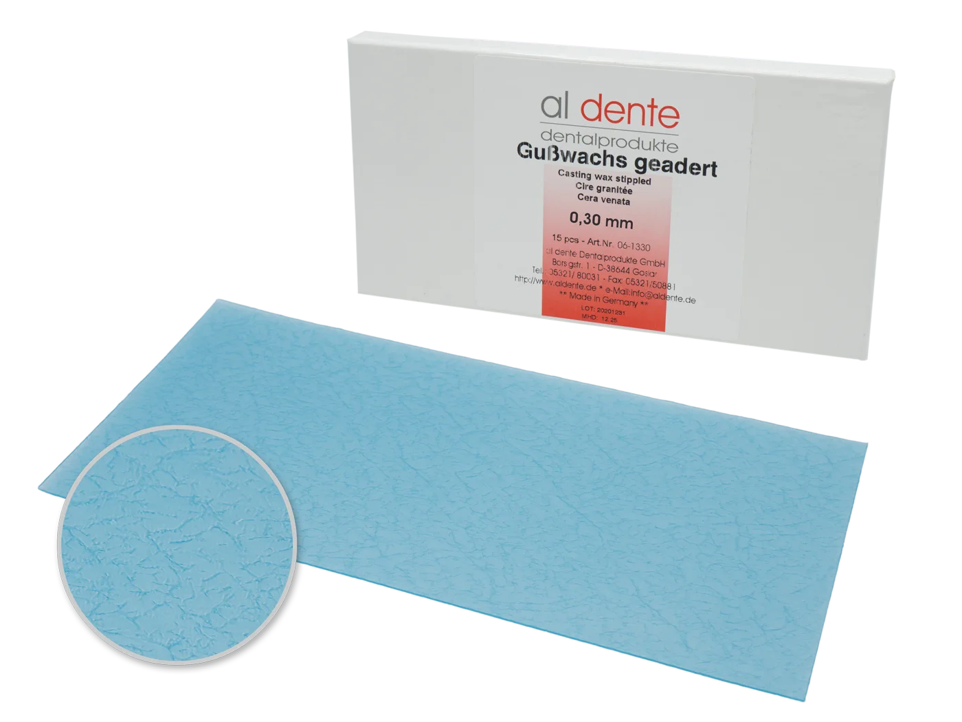 Casting wax stippled – al dente Dentalprodukte, Dentalwachse