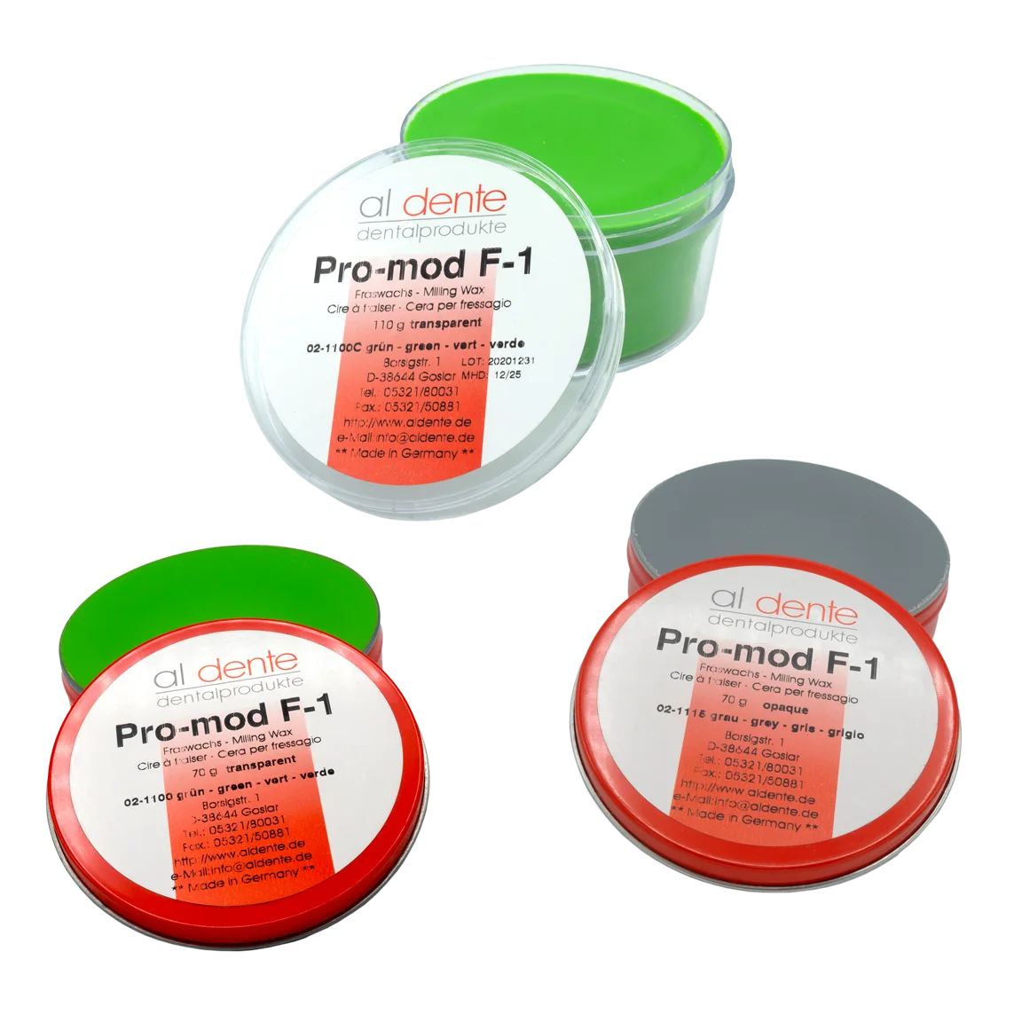 Pro-Mod F-1 vert transparent – al dente Dentalprodukte, Waxes