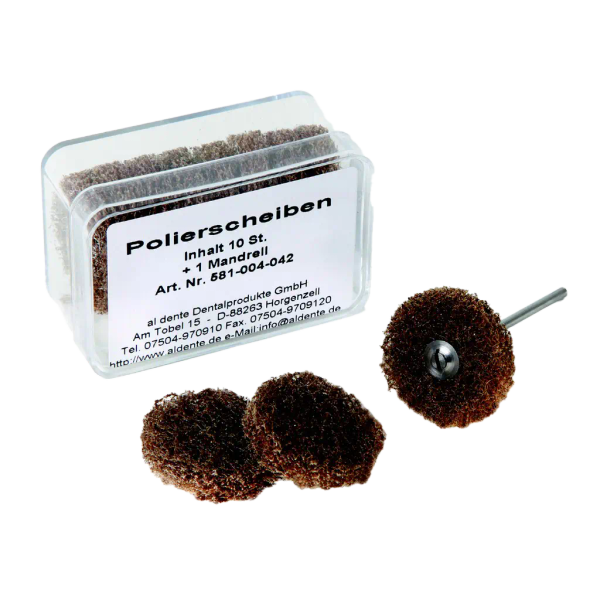 Polishing Discs, 10 pcs + 1 pc. mandrel