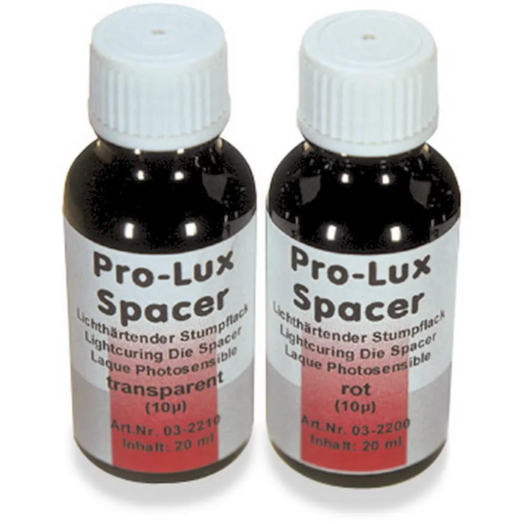 Pro-Lux Spacer red-transparent (10µ), 20 ml – al dente Dentalprodukte, Gipszusätze, Stumpflacke und Gipslöser