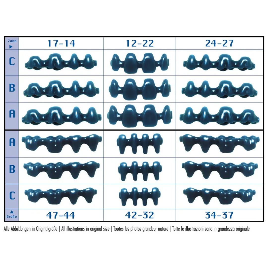 Prefabricated Wax Pontics Without Collar, Form 47-44, Size B, 25 pcs. – al dente Dentalprodukte, Waxes