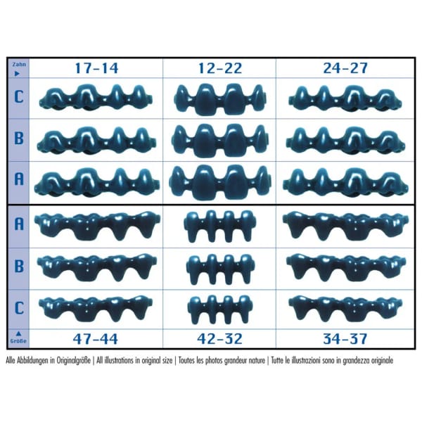 Prefabricated Wax Pontics Without Collar, Form 17-14, Size A, 25 pcs.