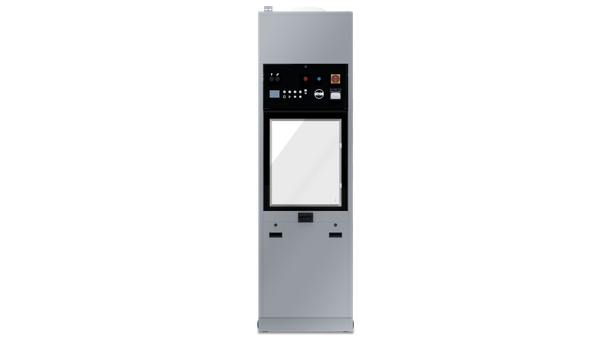 Laveur-désinfecteur à double porte automatique en verre avec séchage et deux chaudières