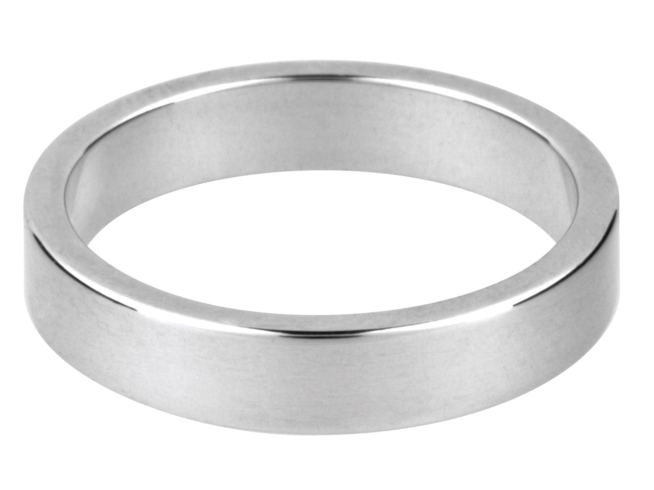 Platinum Flat Wedding Ring 5.0mm, Size W, 10.8g Heavy Weight, Hallmarked, Wall Thickness 1.44mm