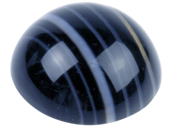 Onyx, Black And White Banded Round Cabochon, 6mm