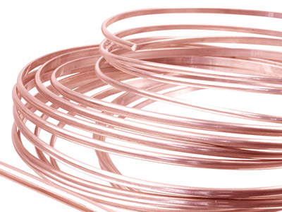 9ct Red Gold D Shape Wire 4.00mm X 2.00mm 2618, 100% Recycled Gold