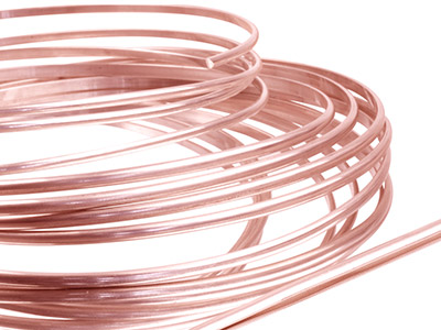 18ct Red Gold D Shape Wire 3.00mm X 2.00mm, 100% Recycled Gold