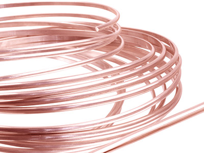 18ct Red Gold D Shape Wire 6.00mm X 2.00mm, 100% Recycled Gold