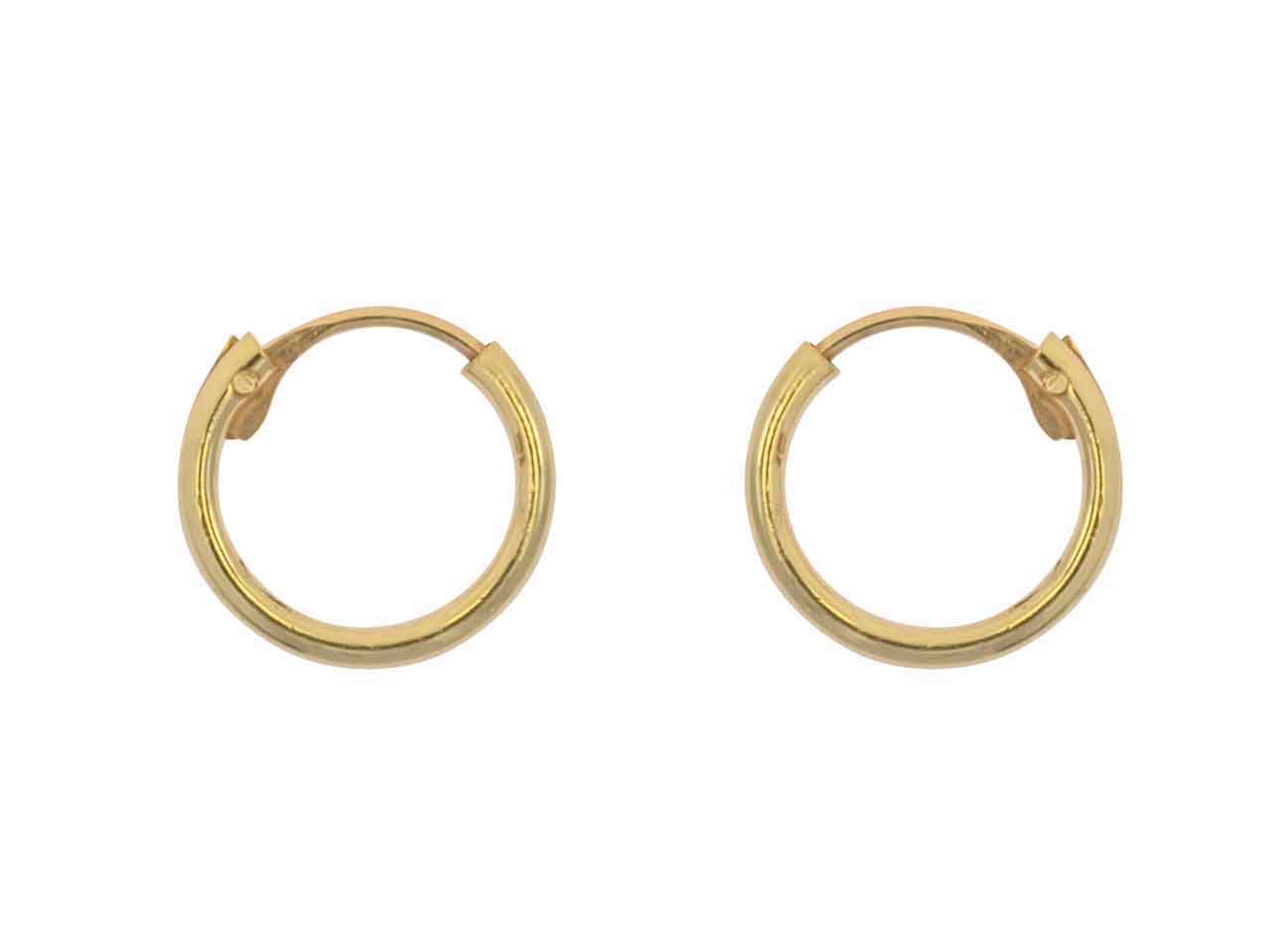 9ct Yellow Gold 8.0mm Hinged Sleeper Superlight Hoops, Pack Of 2, 100% Recycled Gold