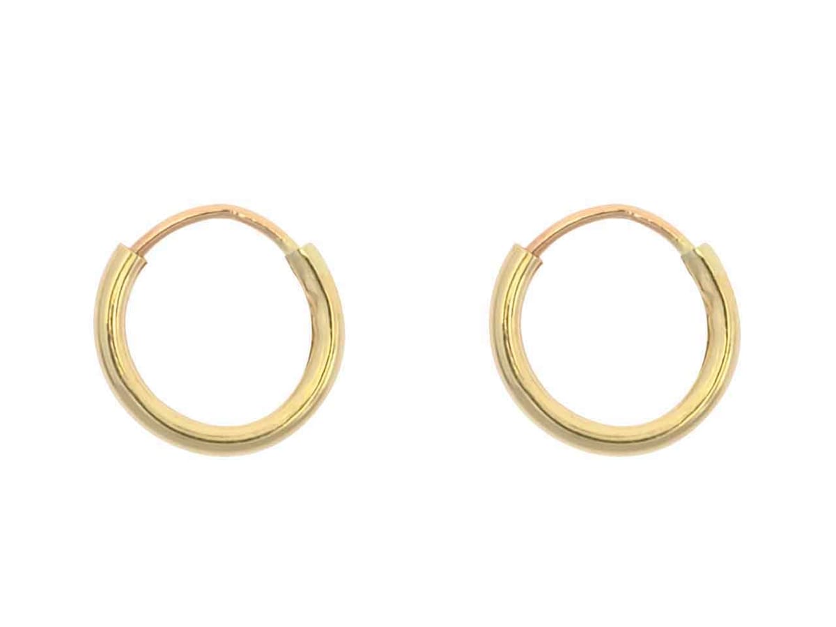 9ct Yellow Gold 8.0mm Endless Sleeper Hoops, Pack Of 2 – Cooksongold