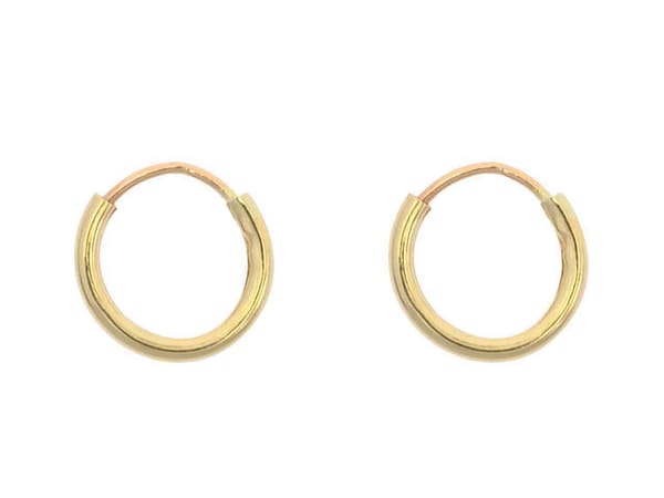 9ct Yellow Gold 8.0mm Endless Sleeper Hoops, Pack Of 2