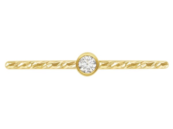 Gold Filled Sparkle Stacking 2mm White Cubic Zirconia Ring Medium