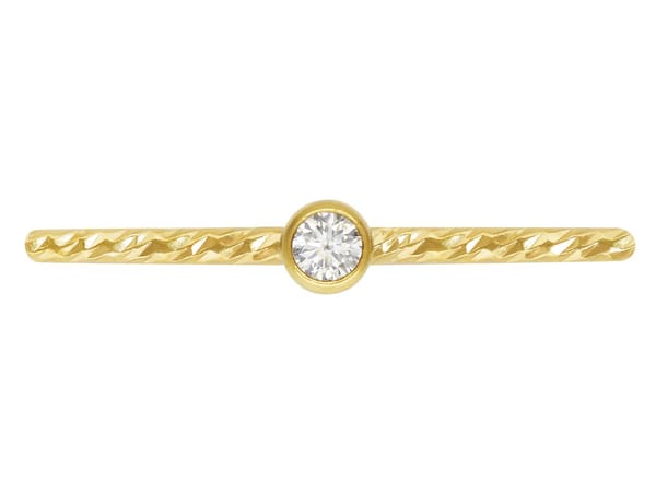 Gold Filled Sparkle Stacking 2mm White Cubic Zirconia Ring Small