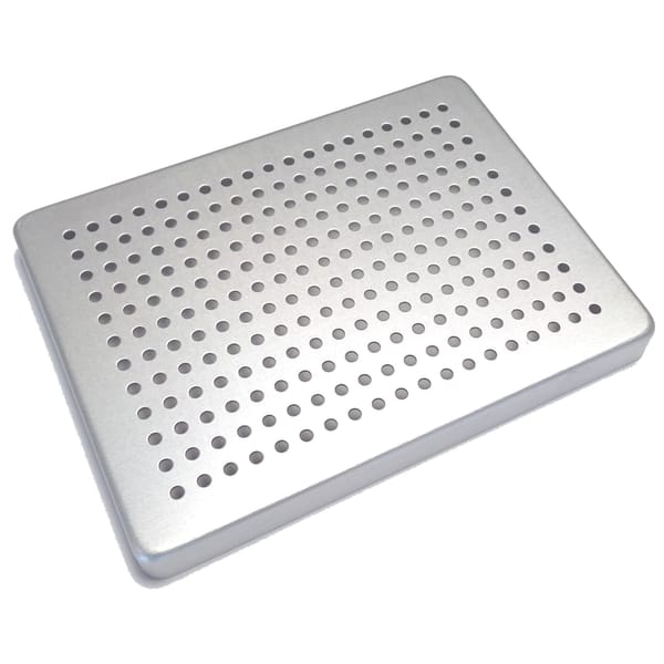 PLATEAU PETIT PERFORÉ ALUMINIUM ARGENT - COUVERCLE