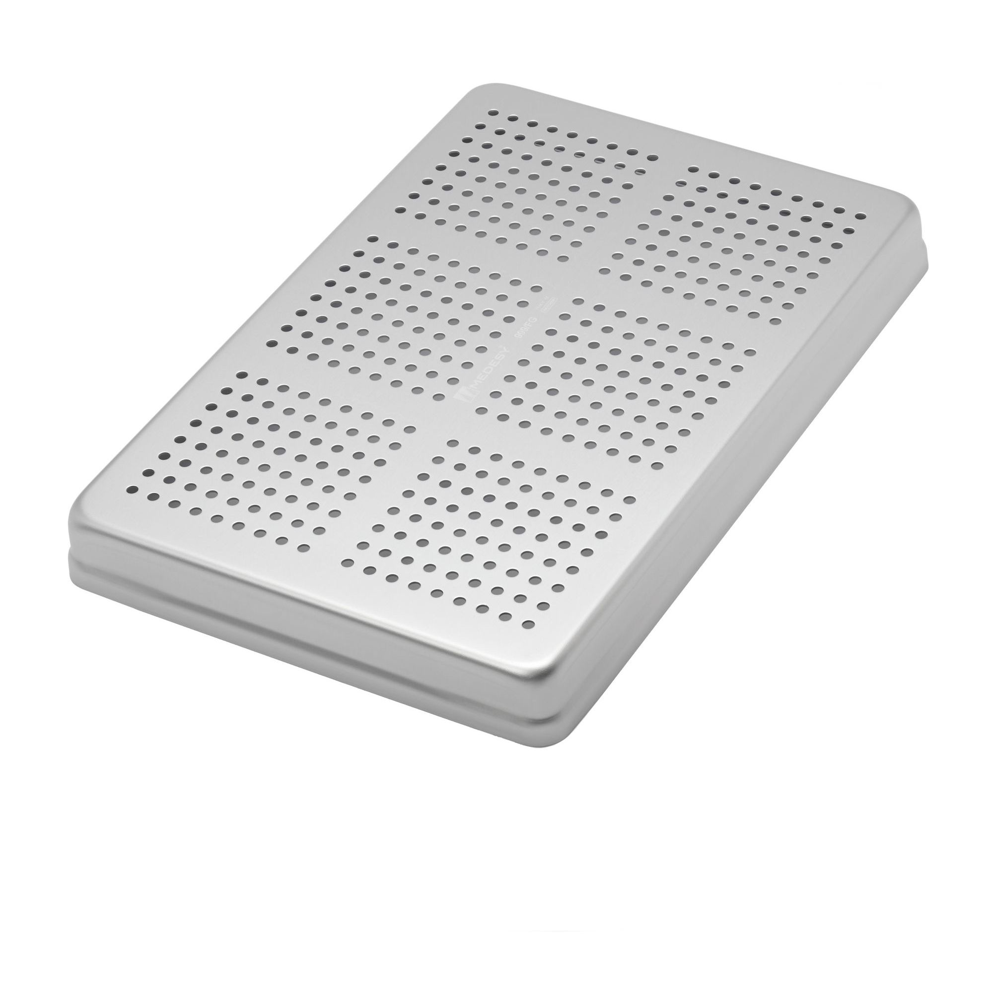 PLATEAU GRAND PERFORÉ ALUMINIUM ARGENT - COUVERCLE – Coricama srl, Sterilization Containers & Trays