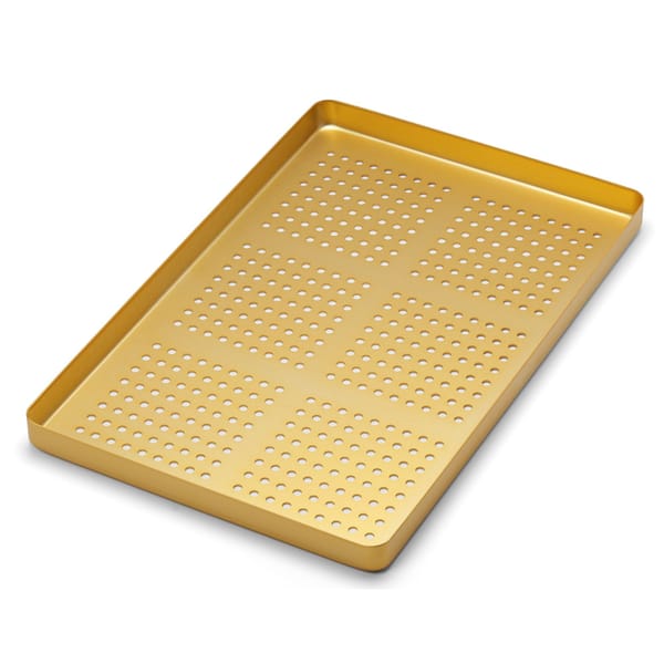 TRAY LARGE PERFORATED ALUMINIUM GOLDEN 921853
