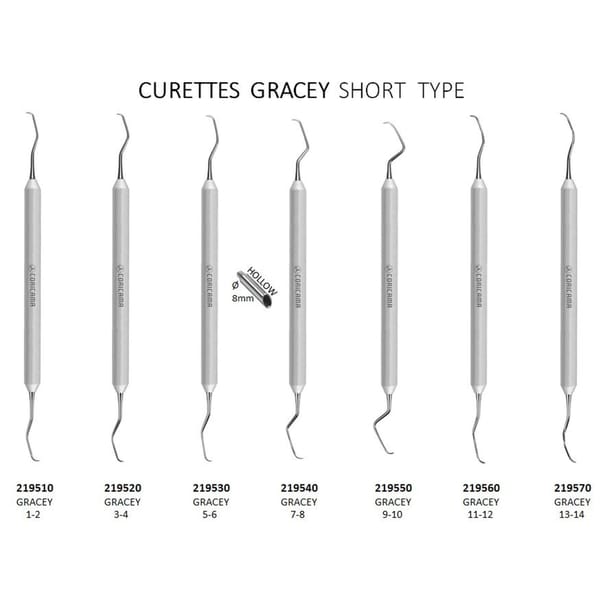 219500 - SET CURETTES GRACEY SHORT TYPE