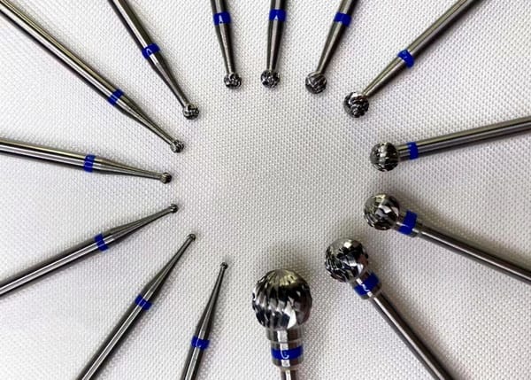 Uncoated Plaster Acrylic Trimming Bur Tungsten Carbide Grinding Points