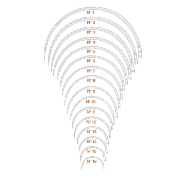 Naehnadel ''G'', dreikantig, Federöhr, 1,0 x 45 mm Fig. 8 1 VE = 12 Stück