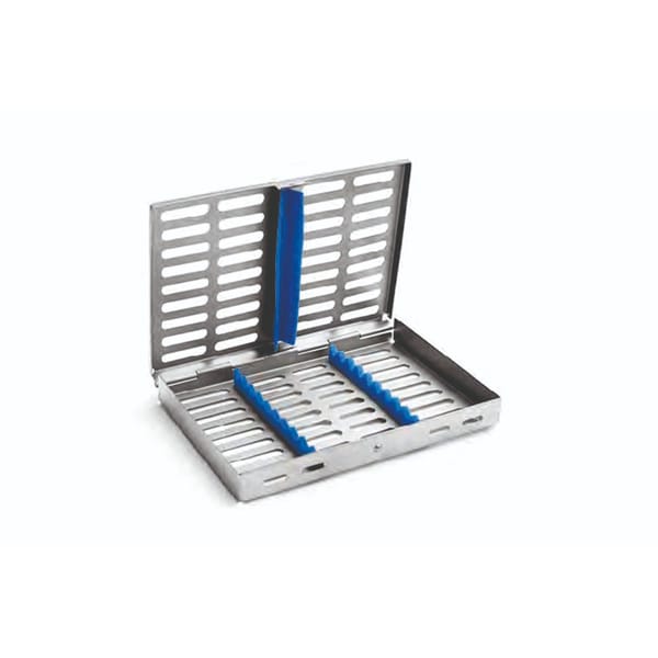 dental tray, 186 x 137 x 24 mm holds 10 instruments with silicone fixation systems 88.379.20K