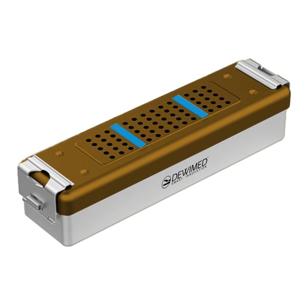 container scopy model with silicone holders, 275 x 70 x 65 mm bronze non-perforated bottom and perforated lid 88.512.80